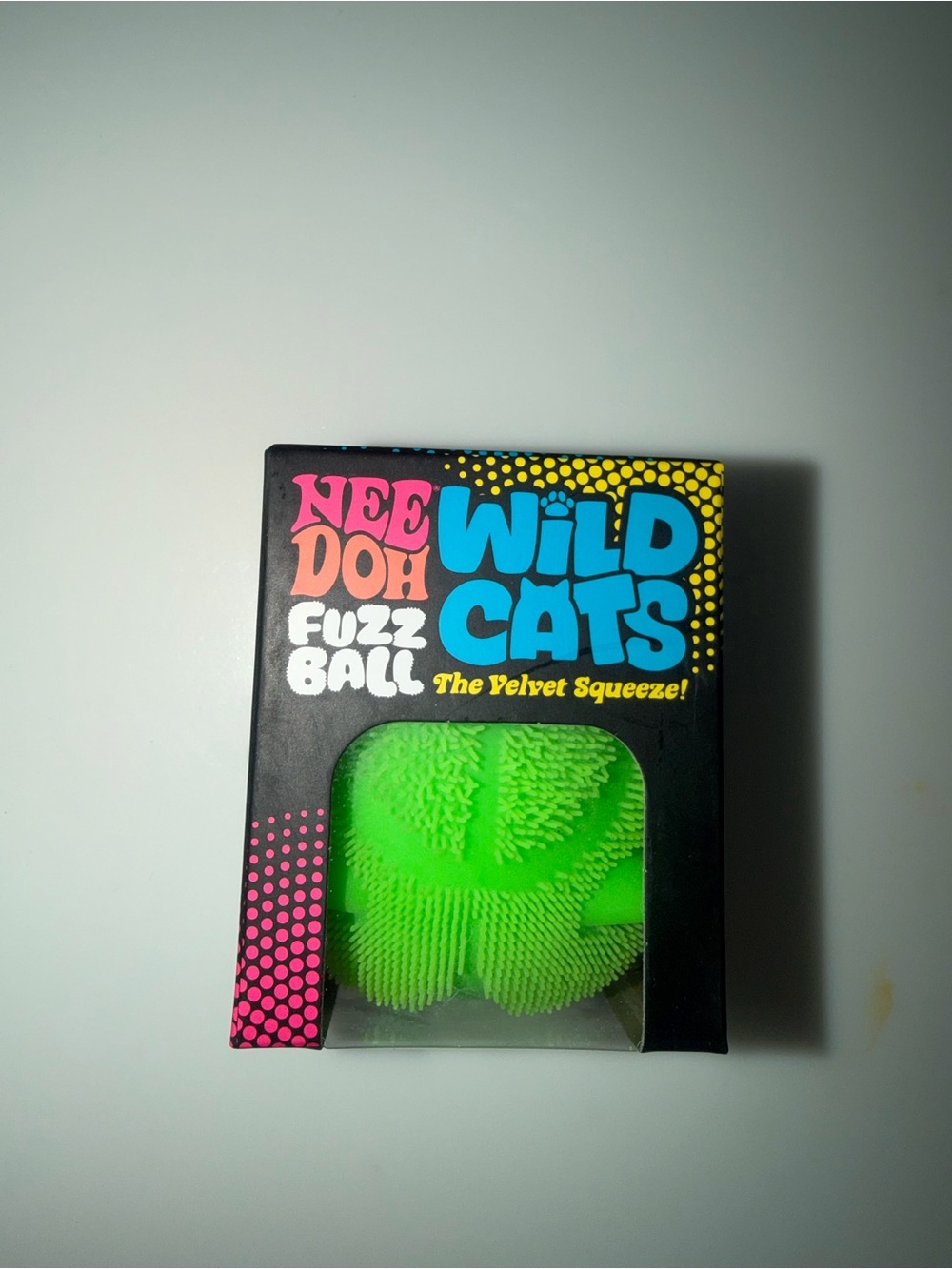 NeeDoh Fuzz Ball Wild Cats Green Squishy Kids Stress Adult Sensory Fidget Toy